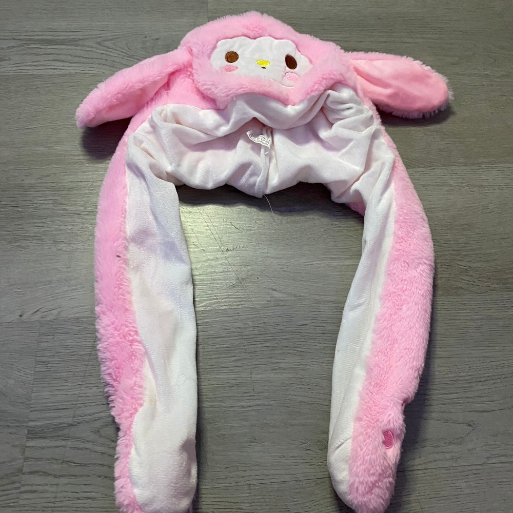 Sanrio My Melody Moving Ear Hat Unisex OS‎ Pink White Plush Kawaii Cosplay